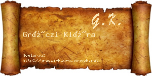 Gréczi Klára névjegykártya